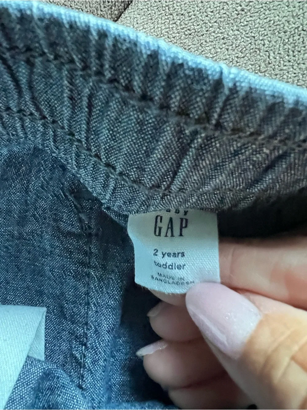 GAP Chambray Drawstring Shorts in Blue with White Drawcord